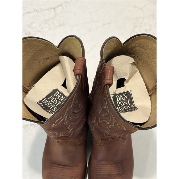 Dan Post x Marlboro Vintage Western Pointed Cowboy Boots Leather Mens 10 D Brown - Picture 15 of 16